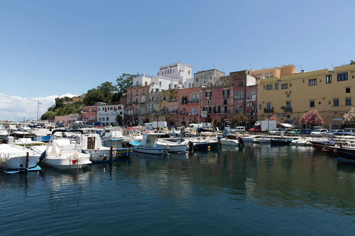 The harbour at Marina Grande, where the ferries and hydrofoils dock in Procida