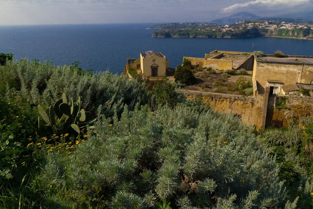 Santa Margherita Nuova on the ridge above Marina Corricella, Procida