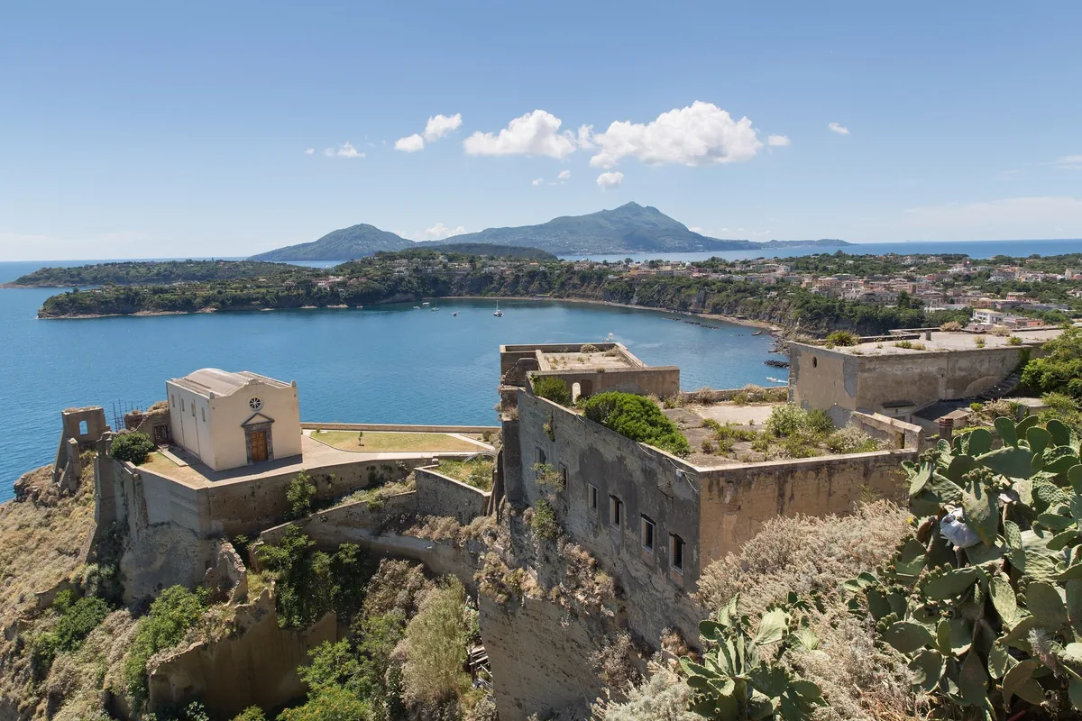 The walls of Terra Murata above Marina Corricella, Procida